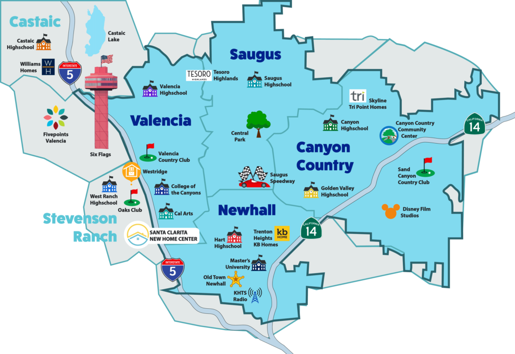 Map of Santa Clarita - Santa Clarita New Home Center